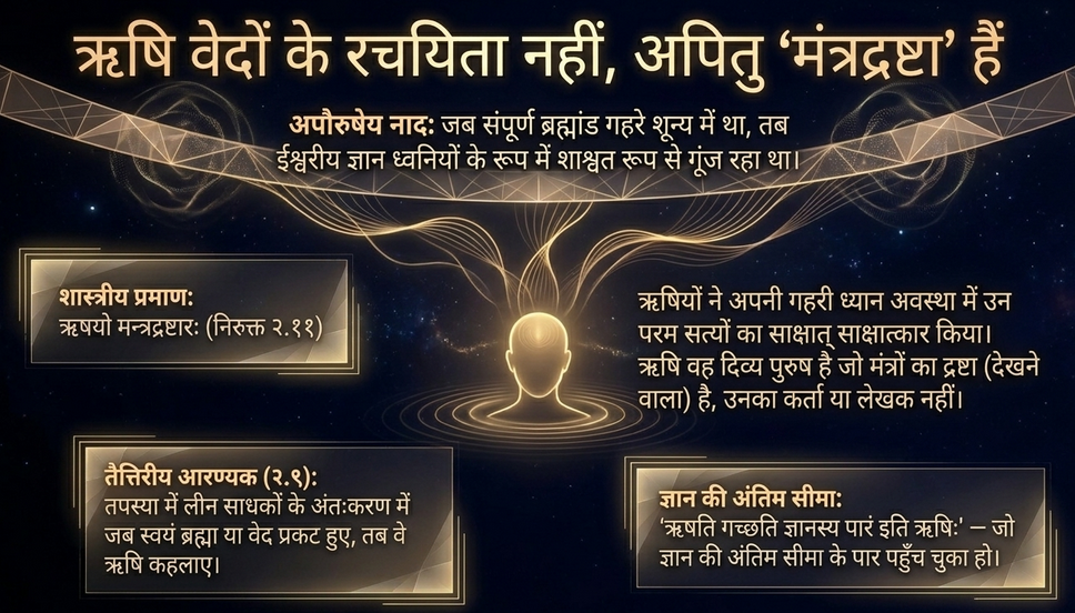 ऋषि वेदों के रचयिता नहीं, बल्कि "मंत्रद्रष्टा" हैं